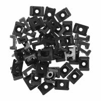 50Pcs Black Nylon Cable Clips Screw Type Saddle Shape Cradle Tie Mounts Bases Clips Cable Holder Wires Cable Clamps