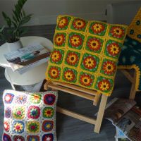 Handmade Crochet Sofa Car Back Cushion Housewarming gift hand hook flower Sunflower pillow 45*45CM