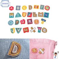 SHORTSIMOM 26PCS ผ้าเครื่องแต่งกาย หมวกตรา เย็บปักถักร้อย สติ๊กเกอร์เสื้อผ้า ตัดเย็บเสื้อผ้า แพทช์ตัวอักษร แพทช์ตัวอักษร