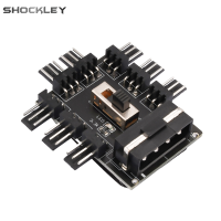 Shockley ตัวแยกพัดลมระบายความร้อนแบบ1ถึง8 Way12V ตัวแยกพัดลมทำความเย็น3ขาฮับควบคุมเมนบอร์ดเดสก์ท็อปพีซี