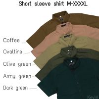 เสื้อเชิ้ต คอปก แขนสั้น สีพื้น M-XXXXL short sleeve plain shirt