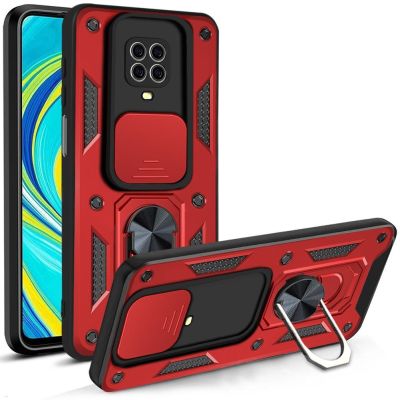 Slide Camera Lens Protective Case for Xiaomi Redmi Note 9 Pro 9T 9S Note9 Car Holder Magnetic Armor Shockproof Bumper Case Cover