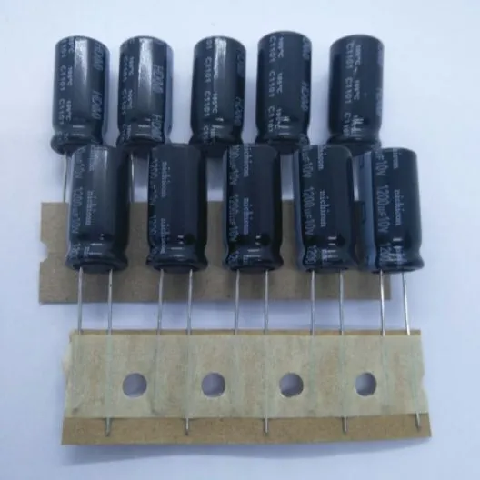 3 Condensateurs électrolytiques Nichicon 1200uF 200V 105°C - Réf. LGQ2D122MHSB, Enfichables