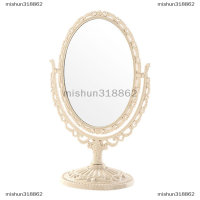 mishun318862 กระจกแต่งหน้ารูปหัวใจวินเทจหมุนได้พลาสติกแต่งหน้า Dresser Mirror