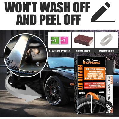 ✈ↂ♧ Car DIY Alloy Wheel Repair Adhesive Kit General Purpose Black Paint Fix Tool For Car Auto Rim Dent Scratch Care Accessories