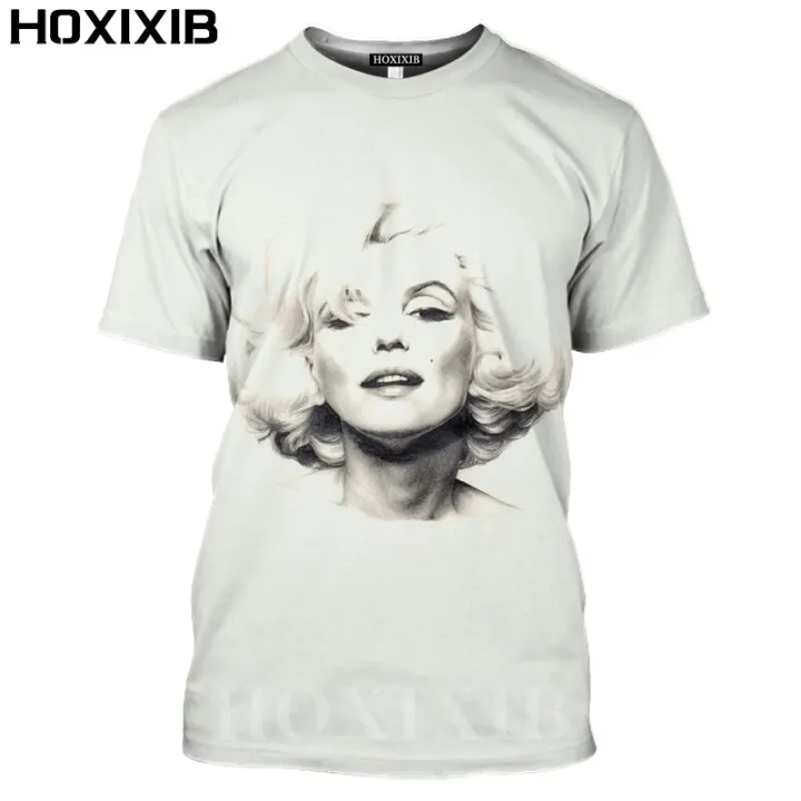 HOXIXIB 3D Print Sexy Beauty Marilyn Monroe T Shirt Men Holiday Bikini