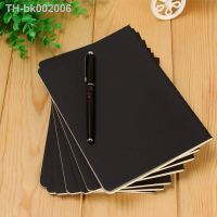 ❁✳ A6 Retro Blank Paper Notebook Diary Blank Sketchbook For Graffiti Painting Drawing Black Cover 88 Pages Office School Stationery