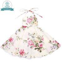 ZZOOI Flofallzique Flower Girl Dress Vintage Rose Floral Summer Princess Wedding Christmas Party Kids Children Clothes Size 1-8Y