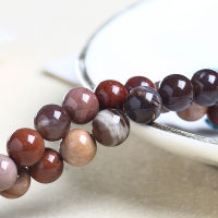 Natural Wood Fossil Stone Round Loose Beads For Jewelry Making 4 6 8 10 12 14mm DIY Bracelet Accessories 15 Strands