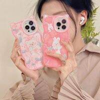 เคสป้องกันโทรศัพท์มือถือ ลายการ์ตูนหูแมว กระต่าย หมี พีช สตรอเบอร์รี่ 3D สําหรับ iPhone X Xs Max XR11 Pro Max 12 Pro Max13 Pro Max 7 Plus 8 Plus d1