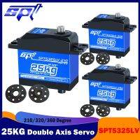 SPT5325LV เซอร์โวแกนคู่ SPT 25KG RC 210/320/360องศาเกียร์โลหะเต็มรูปแบบแรงบิดสูงเซอร์โวระบบดิจิตอลมอเตอร์สำหรับหุ่นยนต์ RC Arduino รุ่น DIY