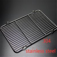 bbq meshes stainless steel 304 barbecue net BBQ grill Mesh Rectangular Baking Tool with Foot Drainage Cake Drying Mesh Frame