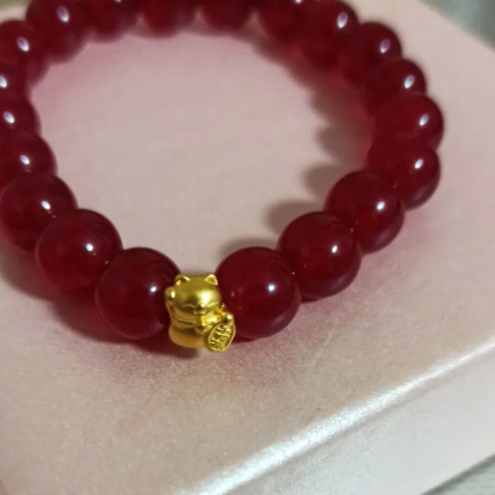 24k Gold Lucky Cat Charm Bracelet Lazada PH