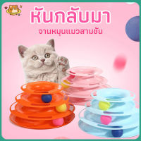 {KIMBO PET SHOP} รางบอลแมว4ชั้น รางบอลทาวเวอร์ รางบอล ของเล่นแมว รางบอลแมว ชุดของเล่นสำหรับแมวรางบอล พร้อมลูกบอลคละสี