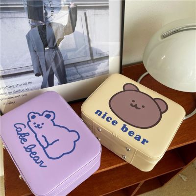 ☇∋✷ Original Ins Style Cute Cartoon Cosmetic Case Portable Large Capacity Cosmetic Bag Storage Box