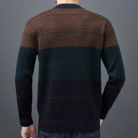 Fashion Winter Warm Sweater Men Knitwear Zipper Jerseys Slim Fit Striped Casual Pullover Men Clothing Y408