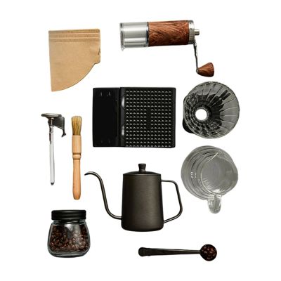 Coffee Set Coffee Accessories Camping Barista Tool Dripper Filter Coffee Kettle Manual Grinder Portable Gooseneck Kettle