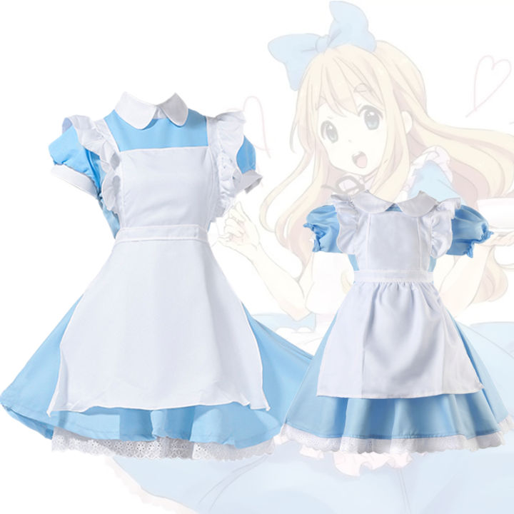 Anime Alice in Wonderland Costume Women Maid Lolita Uniform Outfits ...