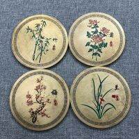 On Sale Original Study Room ประดิษฐ์ทองเหลืองบริสุทธิ์กลมแข็งแรง Paperweight Paperweight ไม้บรรทัดกระดาษข้อเสนอพิเศษภาพแกะสลักพลัมกล้วยไม้ไผ่และ Chrysanthemum พระพุทธรูปทิเบต