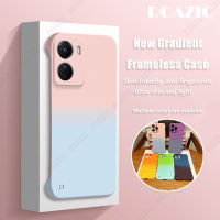 ROAZIC กล่องพลาสติกแข็งไร้กรอบไล่ระดับสีสำหรับ VIVO Y16เคสโทรศัพท์บางเฉียบสีสันสดใสฝาครอบกล้องเคสกันกระแทก