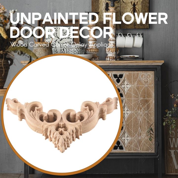 4pcs-set-wood-carved-corner-onlay-applique-unpainted-frame-cupboard-cabinet-decal-for-home-furniture-decoration-15cm