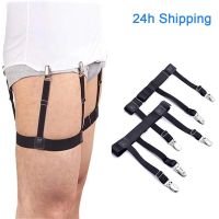 Hot sell New 1 Pair Men Shirt Stays Belt with Non-slip Locking Clips Keep Shirt Tucked Leg Thigh Suspender Garters Strap