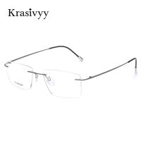 {Paopao glasses}Krasivyy กรอบแว่นตาไททาเนียมผู้ชาย2022ใหม่ดีไซน์ยุโรปแว่นสายตาที่มีใบสั่งจากแพทย์ไร้กรอบกรอบแว่นตาสำหรับผู้หญิง