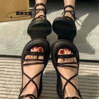 Small College-Style Roman Shoes 2023 New Round Toe Outer Wear Platform Thick-Soled Sandals Korean Version