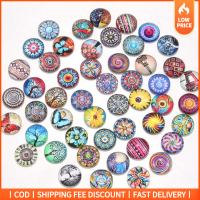 GOOD MOOD BEAUTY 50Pcs 12mm ครับ Cabochons แก้วพิมพ์ลาย 50รูปแบบ กระจกสำหรับผู้หญิง หมุนแก้ว cabochons กระเบื้องโมเสค สีสันสดใส พลอยโดมแบน ทำเครื่องประดับ DIY