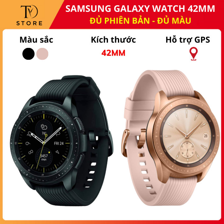 Đồng hồ thông minh Samsung Galaxy Watch 42mm, hai màu đen/ vàng