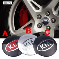 KLNU ฝาครอบศูนย์กลางล้อโลโก้ KIA 55-56มม. สติกเกอร์รูปลอกตรารถยนต์4ชิ้น