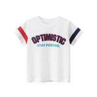 เสื้อผ้าเด็ก เสื้อยืดแขนสั้น แบรนด์27Kids ลายOPTIMISTIC STAY POSITIVE ผ้านิ่มมาก cotton 100% ใส่เท่ห์ ไม่ย้วย