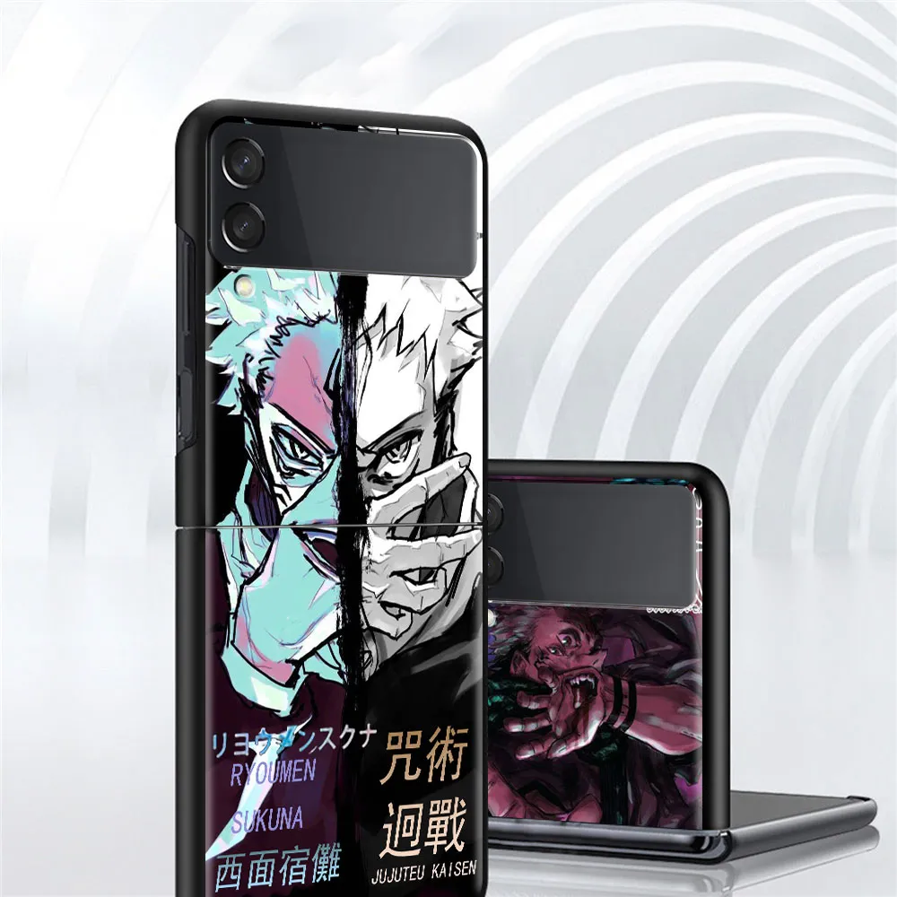 Jujutsu Kaisen Anime Black Hard Case For Samsung Galaxy Z Flip3 5g Z Flip 3 Phone Coque Plastic Pc Shell Classic Unfolded Folded 6 7 Inches Shockproof Mobile Covers Lazada Singapore