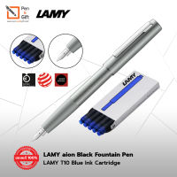 Set LAMY aion Olive Silver Fountain Pen + LAMY T10 Blue Ink Cartridge - ชุดปากกาหมึกซึม ลามี่ ไอออน โอลีฟซิลเวอร์ กับ หมึกหลอด ลามี่ T10 หมึกน้ำเงิน ของแท้100% (พร้อมกล่องและใบรับประกัน) [Penandgift]