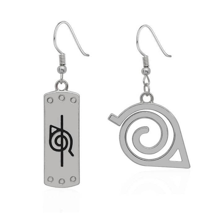 8-styles-leaf-earrings-konoha-village-symbal-logo-ninja-akatsuki-earrings-chain-fashion-simple-new-anime-jewelry-men-wholesale