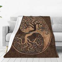 Ready Stock Rough Wood Grain Effect Tree Of Life Yin Yang Blanket Bedspread On The Bed Soft Anime Blanket On The Bed