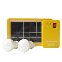 1Set 3W Solar Panel Light 2 Bulb Kit Solar System Energy Saving Solar Light Rechargeable LED Light Outdoor Indoor