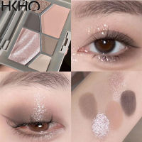 HKHO อายไลเนอร์แบบ Pearlescent ด้านอเนกประสงค์6สีตลับอายชาโดว์ไฮไลท์สำหรับใบหน้าไหมสโมคกี้เอิร์ธอายไลเนอร์เพิ่มความกระจ่างใส