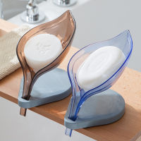 Leaf Shaped Soap Drain Soap Holder Suction Cup Soap Dish Plastic Soap Tray Bathroom Accessories Supplies