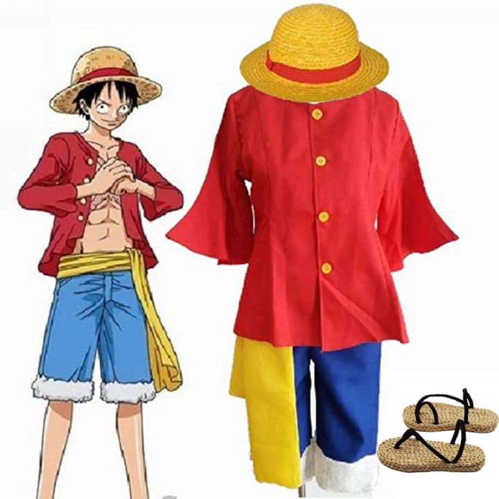 One Piece Monkey D Luffy New World Costume Outfits for Halloween & Cosplay  Party