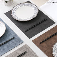 64pcs High-end Faux Leather Placemat Waterproof Oil Proof Heat Insulation Thick Soft and Easy to Clean Dining Table Decor Mats