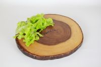 NT340-XL  เขียงกลมเปลือกไม้ เขียงไม้ ธรรมชาติ ติดเปลือก (XL)  Zopa Acacia wood Round Rustic Cutting board Wooden tray plate