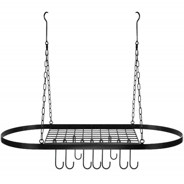 pot-rack-ceiling-mount-cookware-rack-hanging-hanger-organizer-with-hooks-kitchen-shelf-organizer-31-x-17-inch-80x42x53cm