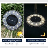 【LZ】₪☃ஐ  Solar powered luz à terra 12 led jardim ao ar livre paisagem caminho solar enterrado luz de piso lâmpadas subterrânea painel solar