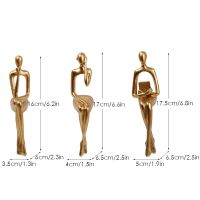 Resin Abstract Figure Figuinres 3 Pcs/Set Nordic Thinker Art Statues Home Office Interior Collection Ornament Objects