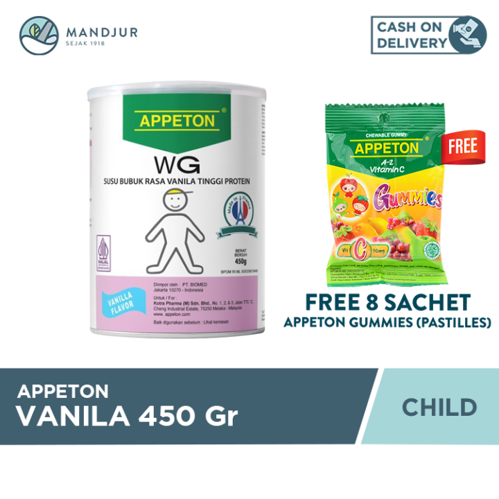 Appeton Weight Gain Child Vanila 450 gr Susu Tinggi Protein Penambah