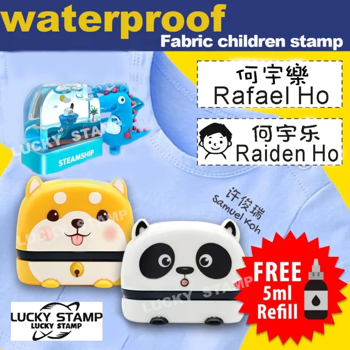 Name Stamp for Kids Childrens Personalized Rubber Stamp Kid's Stamper Self  Inking Customized Stamper 