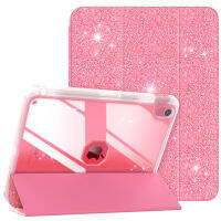 Moko เคสไอแพดสำหรับไอแพดรุ่น10th มีที่ใส่ดินสอเคส iPad 10.9นิ้วฝาครอบป้องกันขาตั้งพับสามทบแบบบางพร้อมเปลือกด้านหลังโปร่งใสสำหรับ iPad 10th Gen