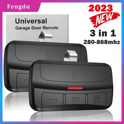 【LZ】 Universal portão controle remoto Garagem Controle Da Porta 3 em 1 multifrequency Remoto Com Clip 280-868mhz Rolling code Transmitter