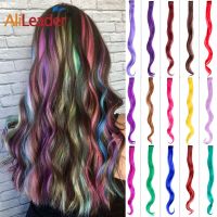 Rainbow Hair Accessories Synthetic Hair Extensions Clip Hairpiece 20" 50cm Body Wave Curly Clip On Wavy Clip-in One Piece Girls Wig  Hair Extensions